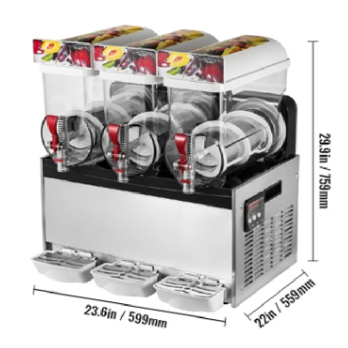 Stroj za slushy/granito 3x 15L rezervoarji 220V 1800W